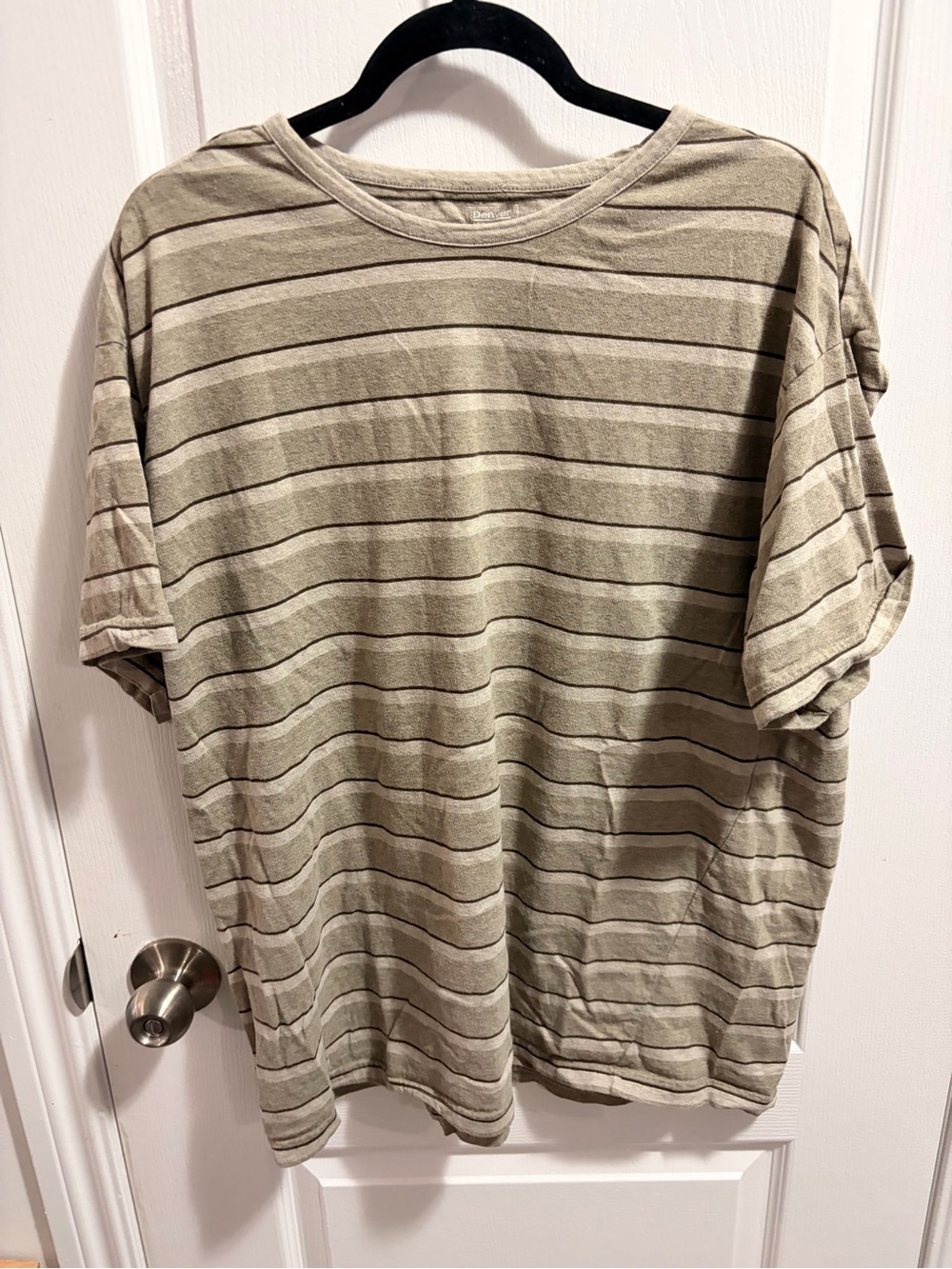 Denver Hayes Olive Striped Short Sleeve Tee